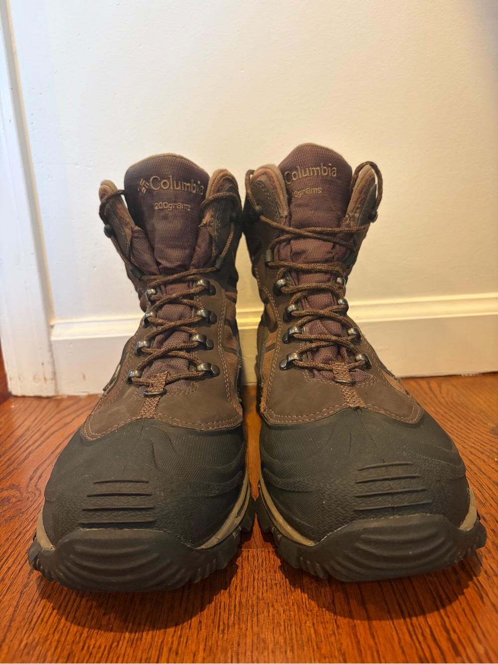 Columbia Bugaboot Omni-Tech Winter Boots Men's 13 Wide Brown Waterproof 200g